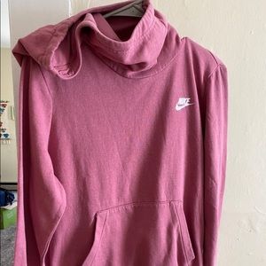 NIKE LARGE WOMENS SWEATSHIRT HOODIE ROSE